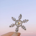 Wholesale Women Simple Frog Buckle Snowflake Zircon Hair Clip